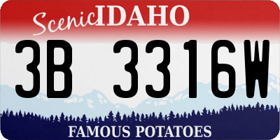 ID license plate 3B3316W