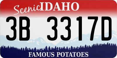 ID license plate 3B3317D