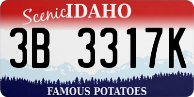 ID license plate 3B3317K