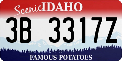 ID license plate 3B3317Z