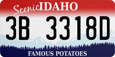 ID license plate 3B3318D