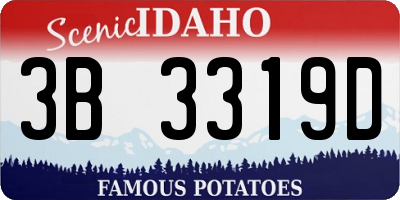 ID license plate 3B3319D