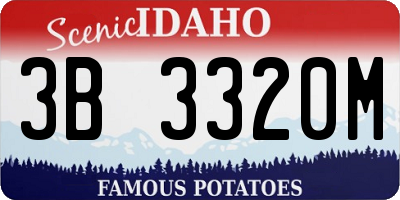 ID license plate 3B3320M