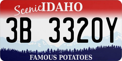 ID license plate 3B3320Y