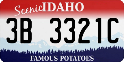 ID license plate 3B3321C