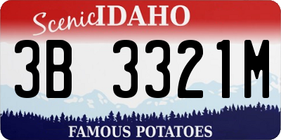 ID license plate 3B3321M