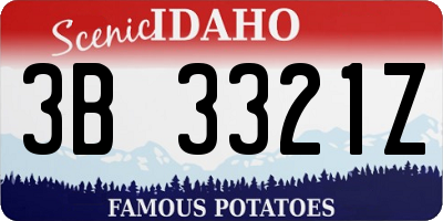 ID license plate 3B3321Z