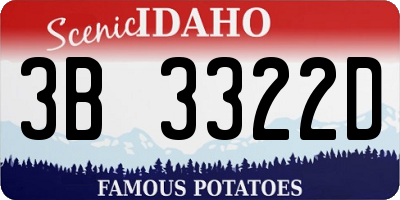 ID license plate 3B3322D