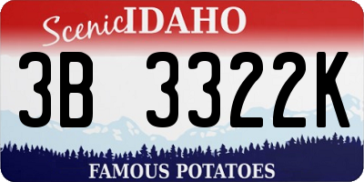 ID license plate 3B3322K