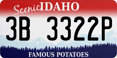 ID license plate 3B3322P