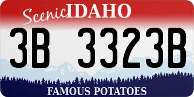 ID license plate 3B3323B