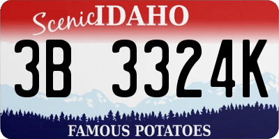 ID license plate 3B3324K