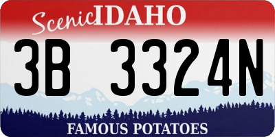 ID license plate 3B3324N