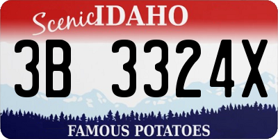 ID license plate 3B3324X