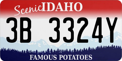 ID license plate 3B3324Y