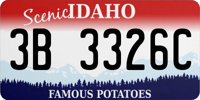 ID license plate 3B3326C