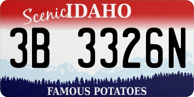 ID license plate 3B3326N