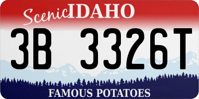 ID license plate 3B3326T