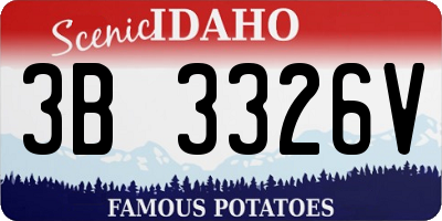 ID license plate 3B3326V