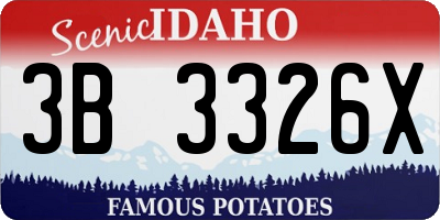 ID license plate 3B3326X