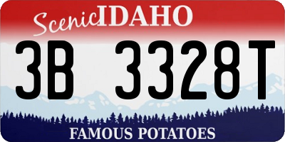 ID license plate 3B3328T