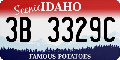 ID license plate 3B3329C