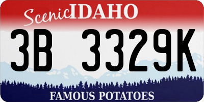 ID license plate 3B3329K