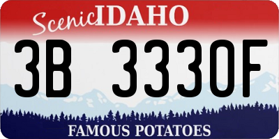 ID license plate 3B3330F