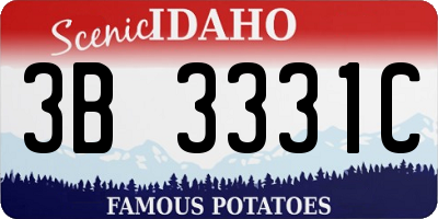ID license plate 3B3331C