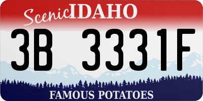 ID license plate 3B3331F