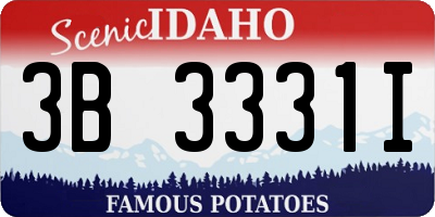 ID license plate 3B3331I