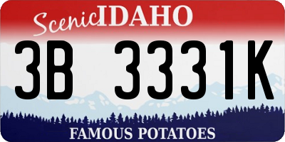 ID license plate 3B3331K