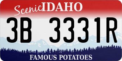 ID license plate 3B3331R