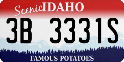 ID license plate 3B3331S