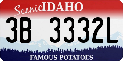 ID license plate 3B3332L