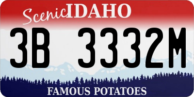 ID license plate 3B3332M
