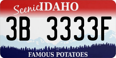 ID license plate 3B3333F