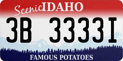 ID license plate 3B3333I