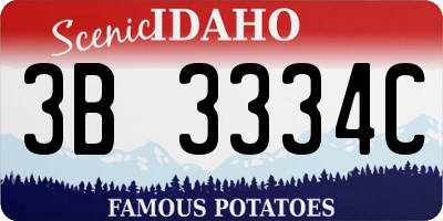 ID license plate 3B3334C