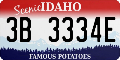ID license plate 3B3334E
