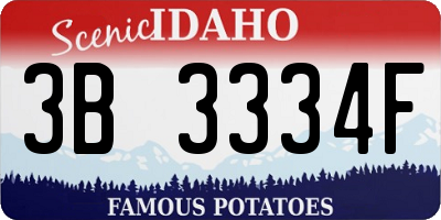 ID license plate 3B3334F