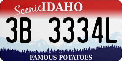 ID license plate 3B3334L