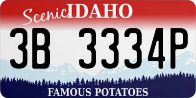 ID license plate 3B3334P
