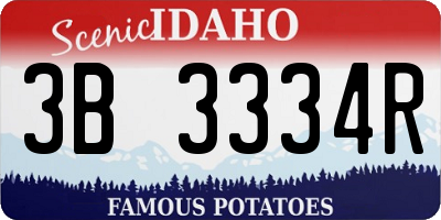 ID license plate 3B3334R