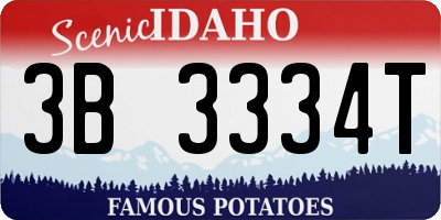 ID license plate 3B3334T