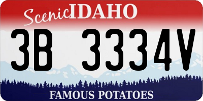 ID license plate 3B3334V