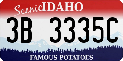ID license plate 3B3335C