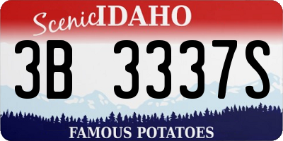 ID license plate 3B3337S