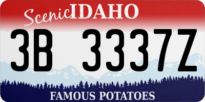 ID license plate 3B3337Z
