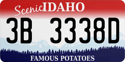 ID license plate 3B3338D